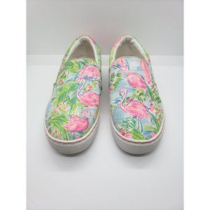 Lilly Pulitzer Julie Slip On Sneakers Floridita Flamingos Size 6